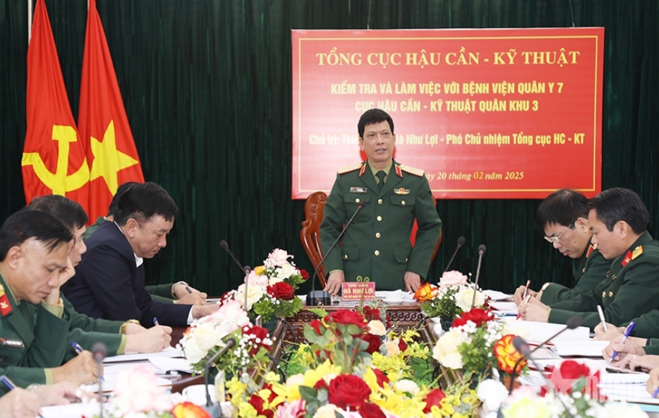Tổng cục Hậu cần - Kỹ thuật kiểm tra, làm việc với Bệnh viện Quân y 7