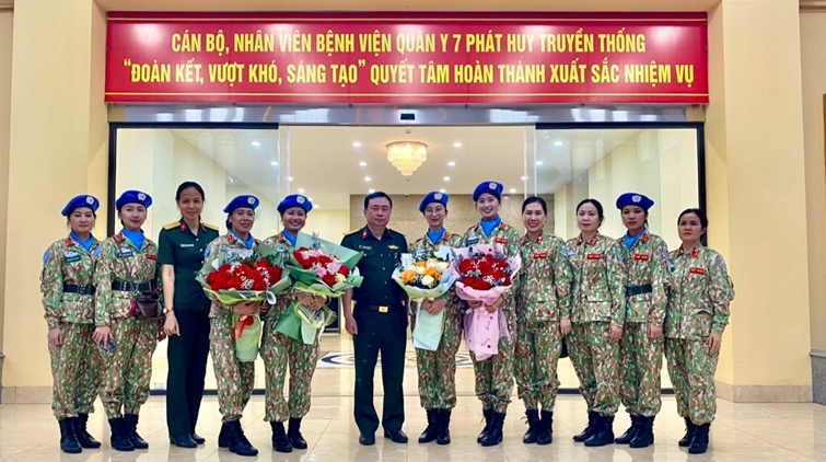 Bệnh viện quân y 7 đón lực lượng diễu binh, diễu hành hoàn thành xuất sắc nhiệm vụ trở về đơn vị